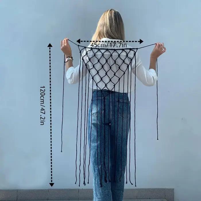 Foulard bohème à franges en filet, jupe mi-taille pour femme, style bikini, motif ethnique, ceinture