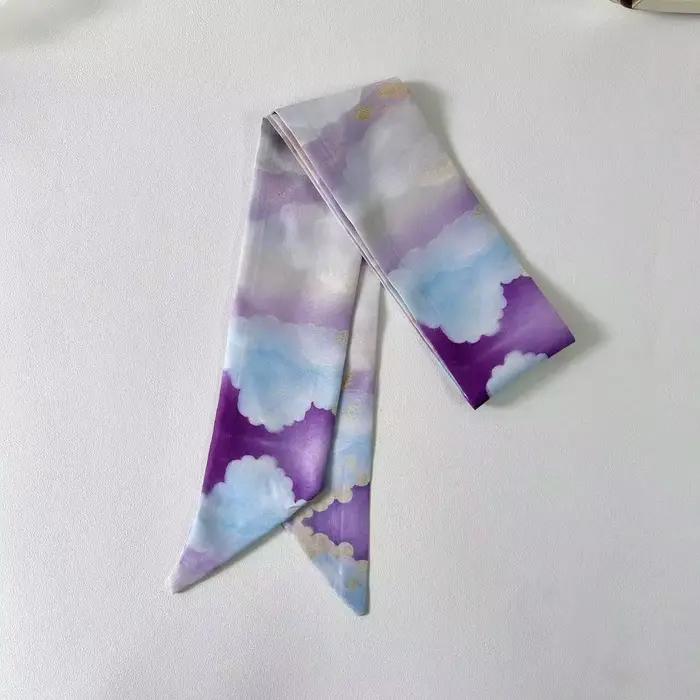 Écharpe en soie fraîche et chic, accessoire de cheveux tendance pour femmes, ruban polyvalent de hau