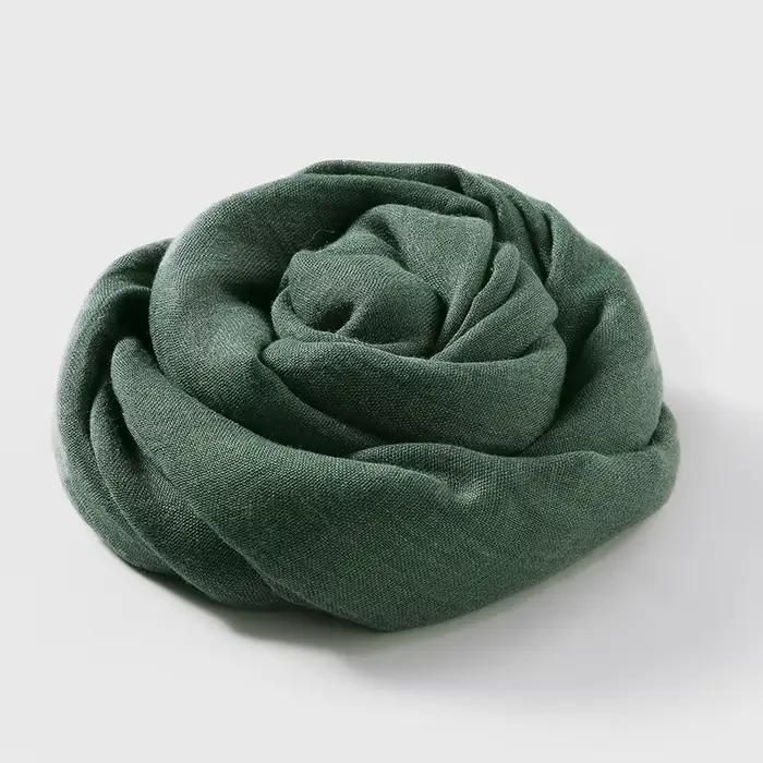 Écharpe en lin de coton pour femme, écharpes à long pompon, anti-coup de soleil, gaze douce, châles 