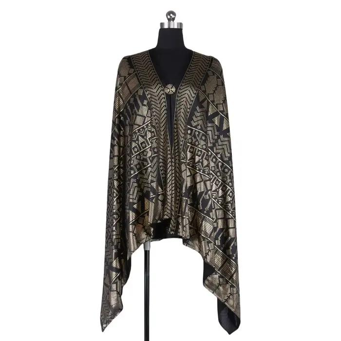 Écharpe de Style rétro pour femme, avec estampage doré, polyvalente, élégante, à la mode, avec bouto