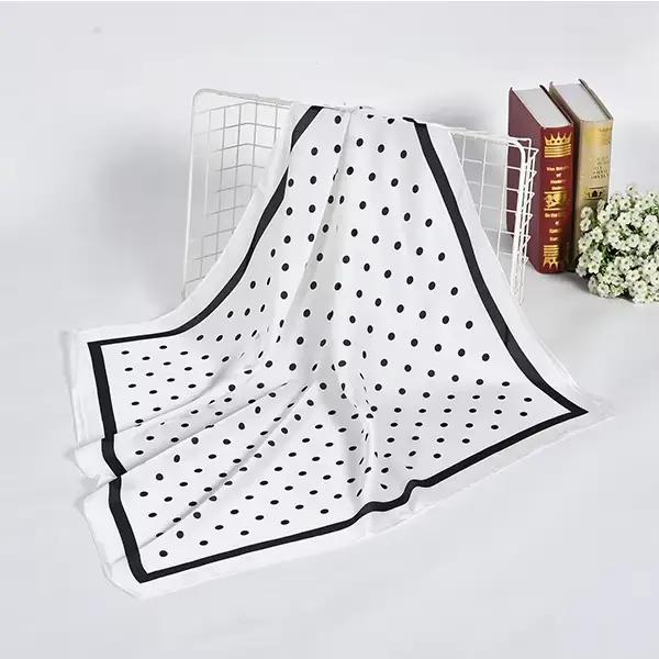 Foulard carré en soie imitée pour femmes musulmanes, écharpe portefeuille hijab, mouchoir doux multi