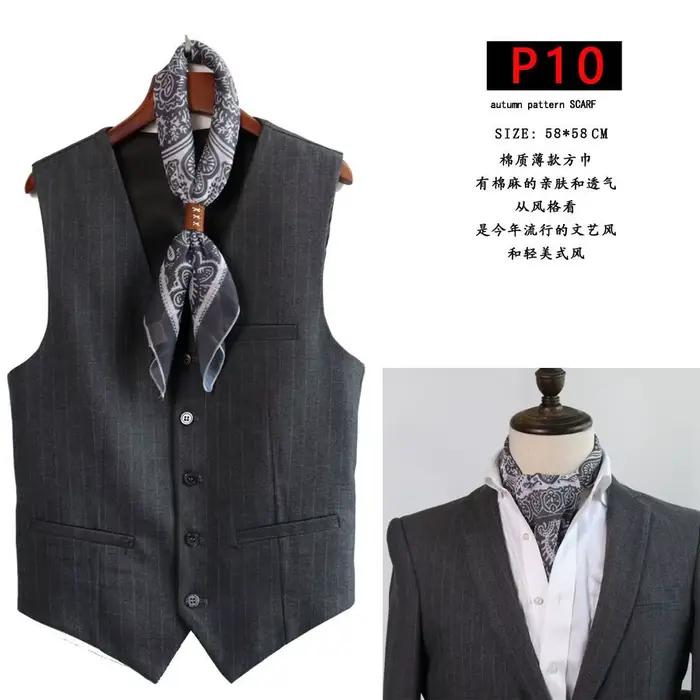 Écharpe artistique rétro en coton et lin pour hommes, écharpe coréenne printemps automne hiver, écha
