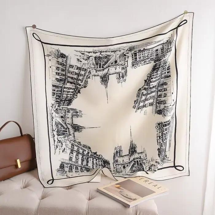 Foulard en soie sergé 90CM, Bandanas carrés, trousses de luxe de styliste, châles à roulettes, acces