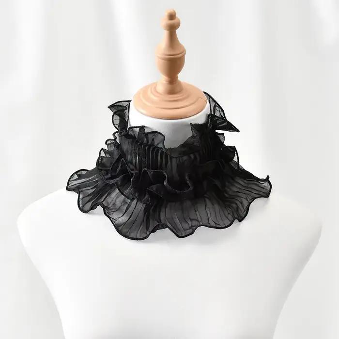 Printemps et été nouvelle écharpe en dentelle femmes multifonctionnel polyvalent col de chemise déco