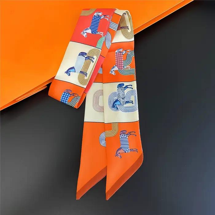 Marque Design treillis cheval écharpe femmes luxe Foulard en soie mode cheveux bandeau