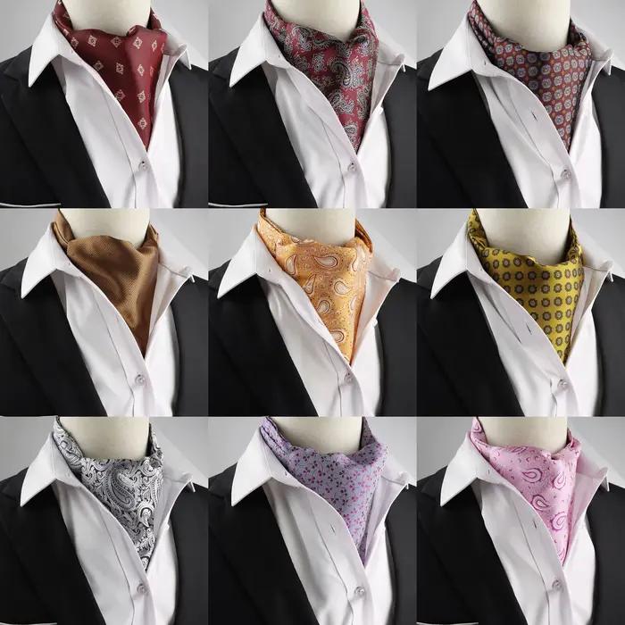 Cravate ascot moderne homme style mode paisley polyvalent pour réunions d'affaires et occasions formelles