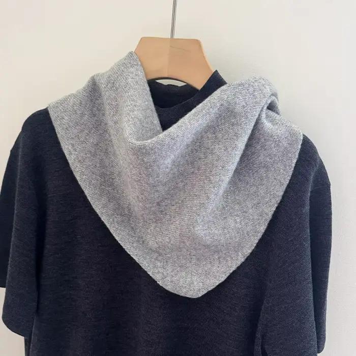 Écharpe tricotée 100% laine pour femme, écharpe chaude d'hiver, couleur unie brillante, châle épais, triangle doux, pashmina, chauffe-cou, accessoire de mode pour femmes, occasions spéciales et quotidiennes