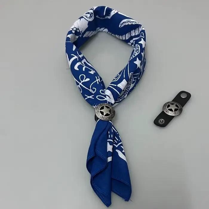 Foulard Bandana surdimensionné en coton, Style occidental, Hip Hop, avec boucle florale, pour le cou et le poignet
