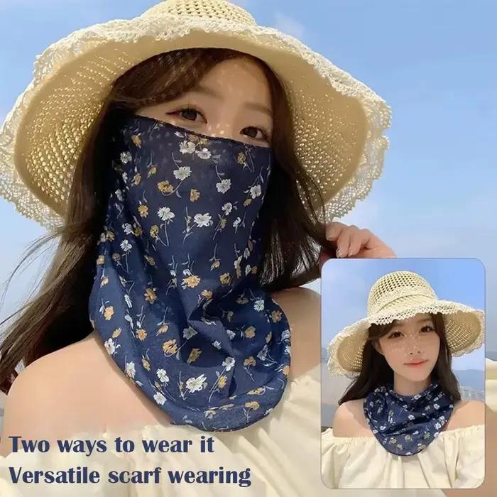 Cache-cou à imprimé floral pour femmes protection UV léger et respirant pour cyclisme randonnée et style urbain