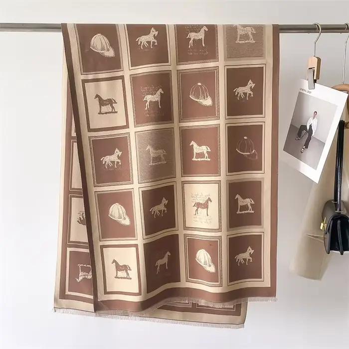 Écharpe en cachemire et polyester SENAIFEI élégante pour femmes, imprimée, châle chaud, hiver, extérieur, cadeau spécial