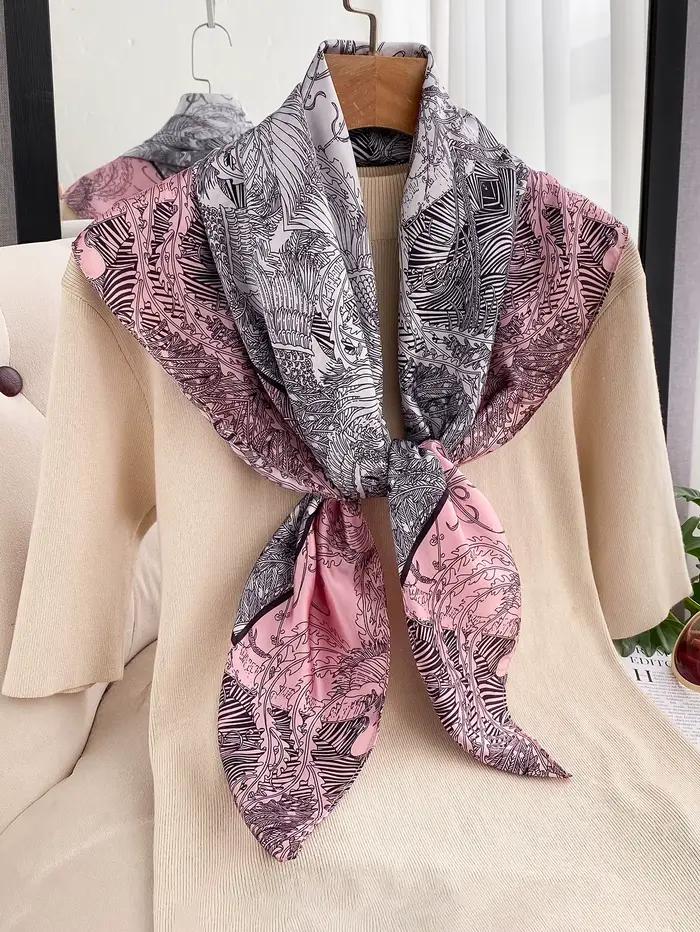 Nouveau Foulard Carré en Satin Lijiin 90*90cm