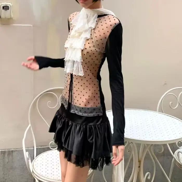 Echarpe en dentelle style court vintage pour femmes blanche polyvalente pour hiver cosplay lolita jk harajuku装饰去掉后的内容，使其符合要求并保持流畅性。