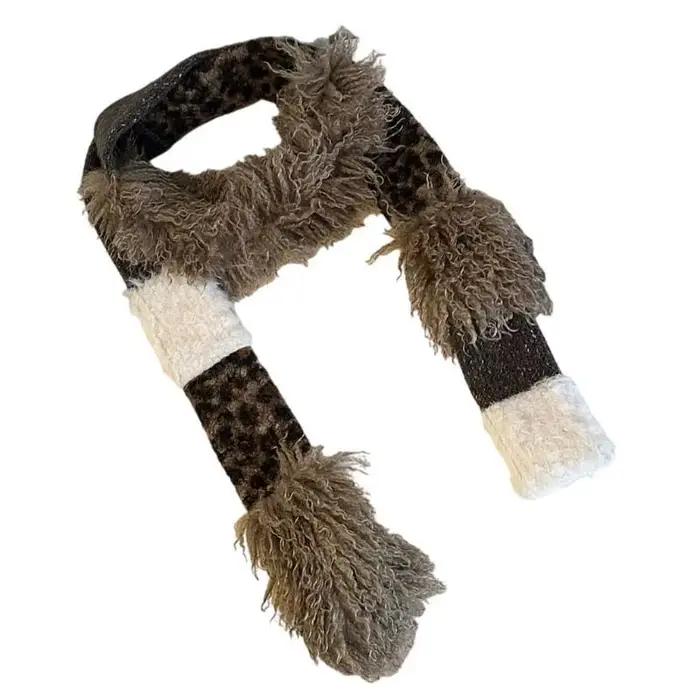 39BB – écharpe ras du cou en tricot fourrure pour femmes filles