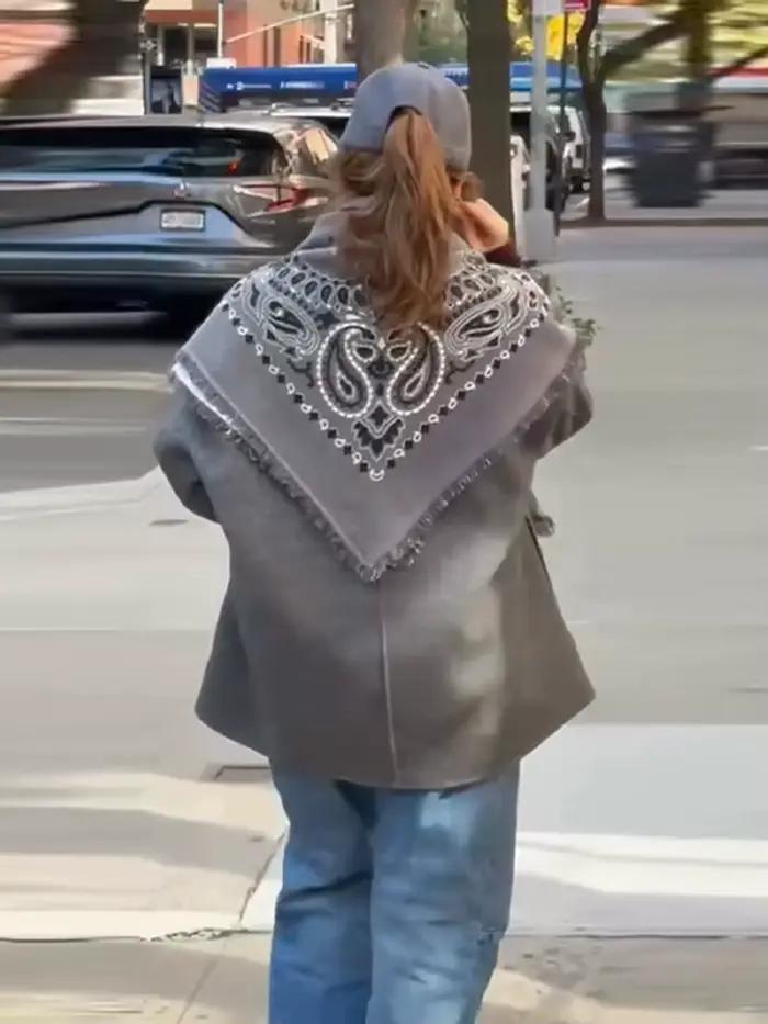 Foulard bandana vintage uni à motif cachemire pour femme
