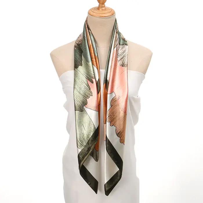 Écharpe multifonctionnelle polyester fleuri LAVEN pour femmes, mode, printemps, automne, décontracté