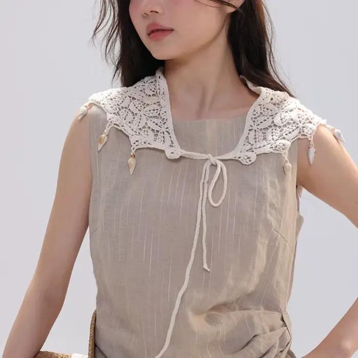 Écharpe triangulaire à pompons en polyester, style bohème et campagnard, multicolore, pour femmes, pour toutes les saisons, versatile et élégante