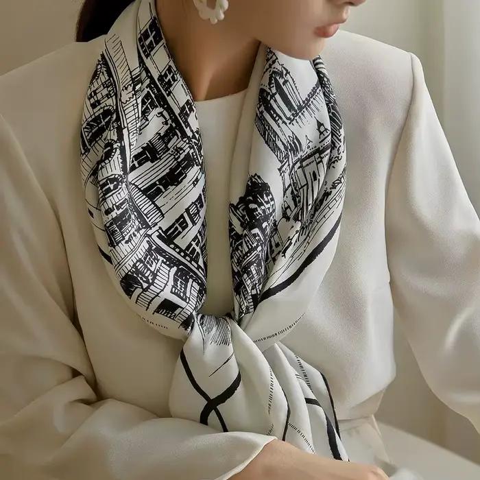 Foulard en soie sergé 90CM