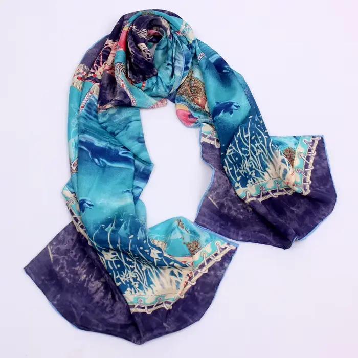 DANKEYISI – écharpe longue en soie Pure Van Gogh pour femmes