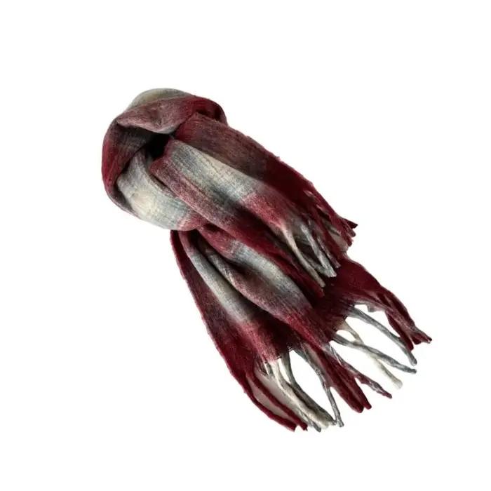 Écharpe cou à carreaux multifonction pour femmes et hommes, polyester lavable, style décontracté pour toutes les saisons