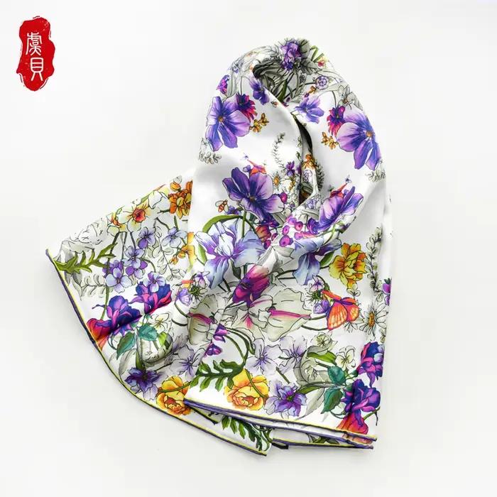 Foulard en sergé de soie véritable pour femmes