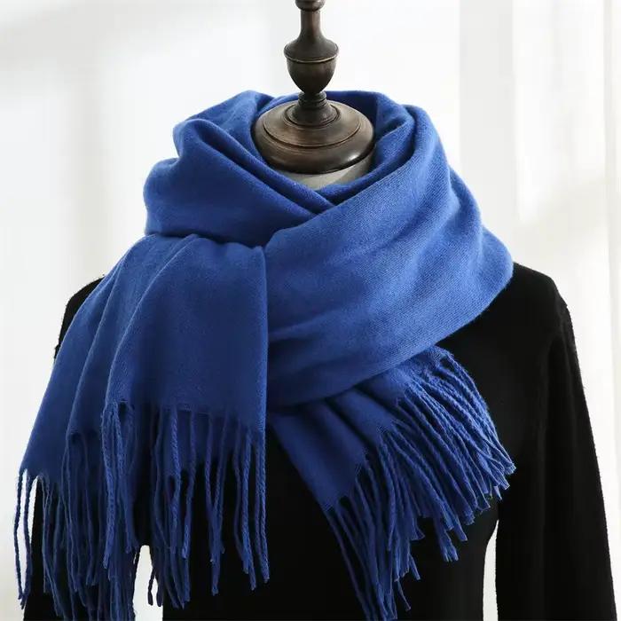 Écharpe châle homme hiver douce pour la peau longue silencieuse avec gland cachemire enveloppante pour les occasions extérieures et spéciales