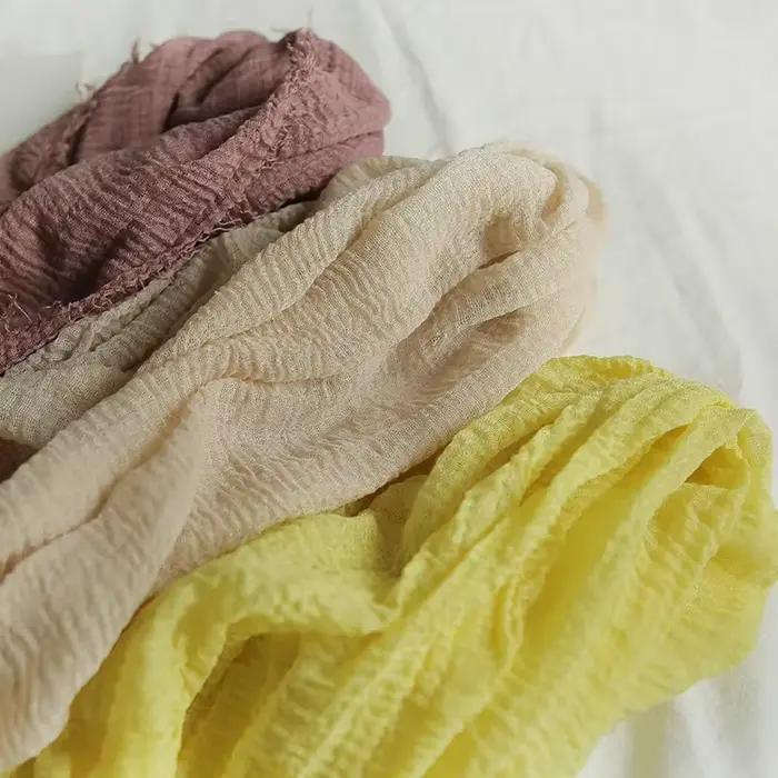 Écharpe longue en coton et lin pour femmes et filles