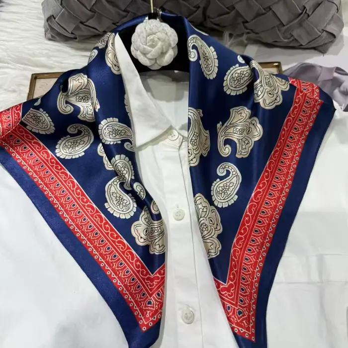 Foulard en soie de mûrier BYSIFA avec motif paisley pour femmes élégantes et modeuses pour toutes les saisons et occasions décontractées