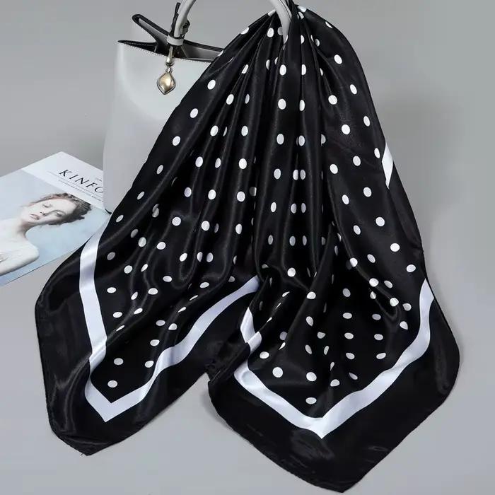 Écharpe à motif de pois de 90cm pour femmes