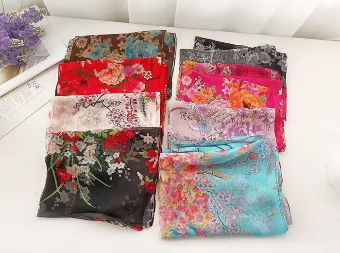 Foulard élégant en mousseline de soie Georgette pour femmes