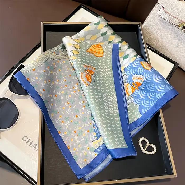 Foulard en soie de mûrier naturelle avec motif arbre de vie pour femmes, bandeau pour cheveux, accessoire de mode pour toutes les saisons et occasions décontractées