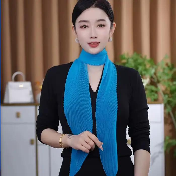 Écharpe plissée couleur bonbon pour femme Printemps-Été 2026
