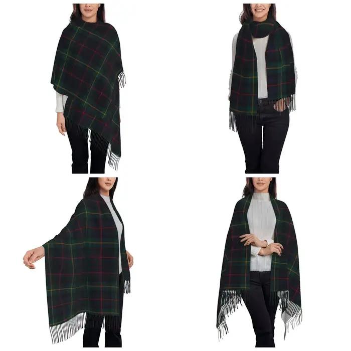 Farquharson écharpe Tartan écossais foulards à pampilles femmes châles et enveloppes doux et chauds grand châle d'automne et d'hiver