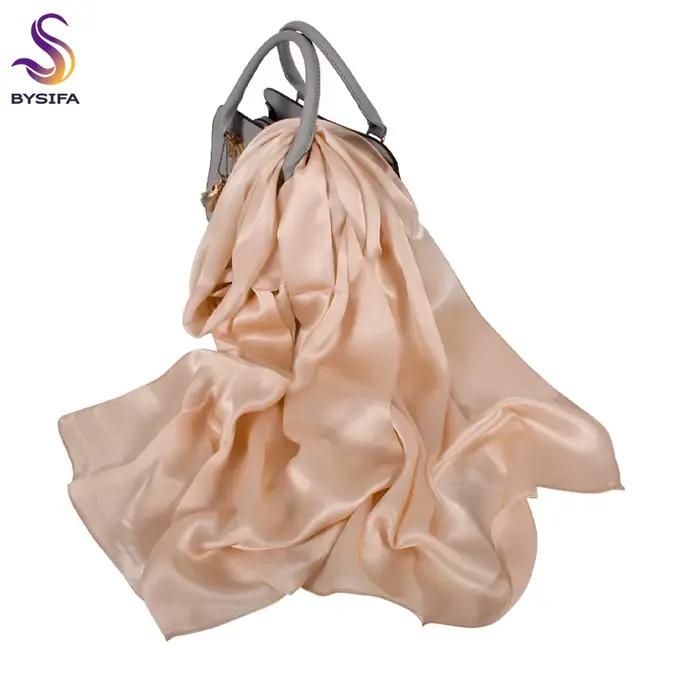 [BYSIFA] foulard en soie verte Pure châle femmes mode luxe Georgette