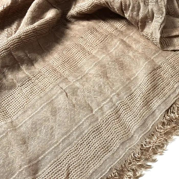 2018 luxe bande écharpe hommes solide coton écharpe femme et homme châle enveloppement jacquard tissage longues écharpes avec des glands 175*80 cm