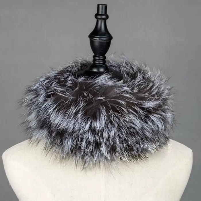 Écharpe en fourrure de raton laveur pour femmes, hiver chaud, solide, élégante et confortable pour toutes les occasions spéciales