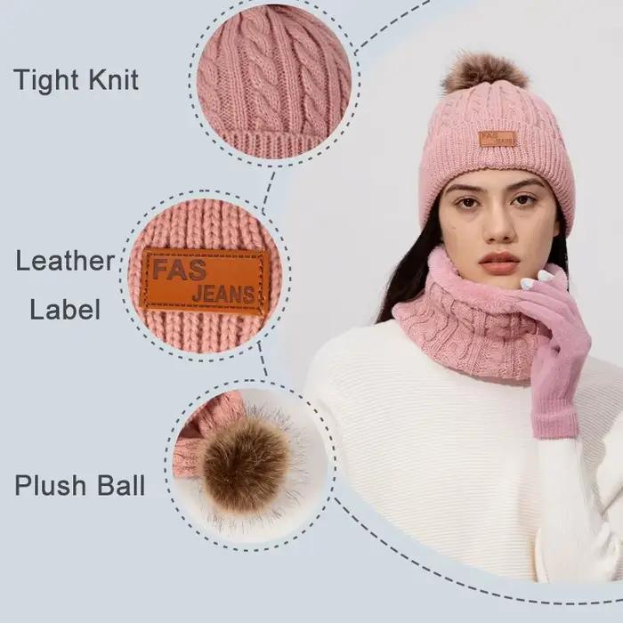 Ensemble de gants écharpe et chapeau pour femmes