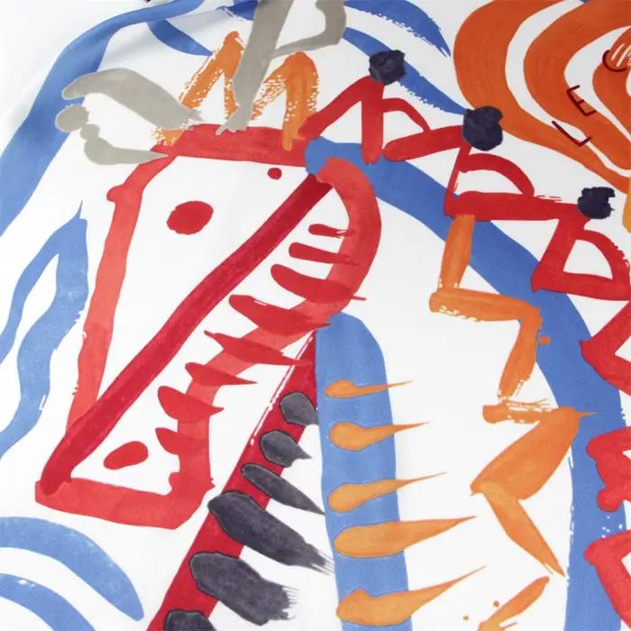 Foulard en soie femmes Graffi cheval imprimé foulards carrés tête Echarpes