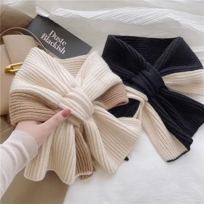 Écharpe double couleur douce pour femmes, chauffe-cou, moderne et pratique, saison froide, décontracté, à offrir pour occasions spéciales