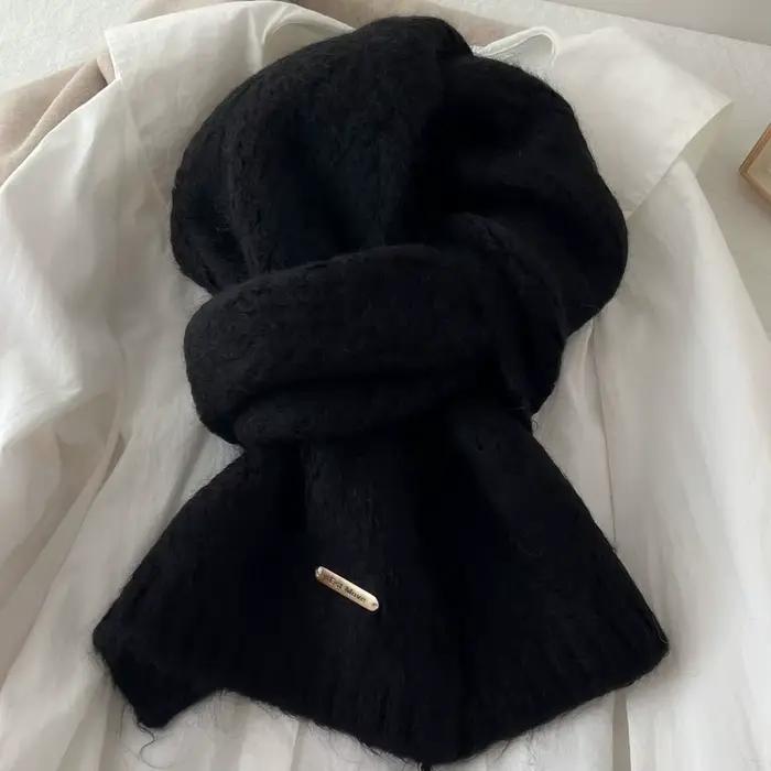 Écharpe tricotée en laine d'alpaga pour femme