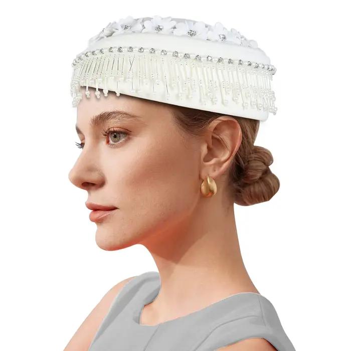 Chapeau Turban en feutre Vintage pour femmes