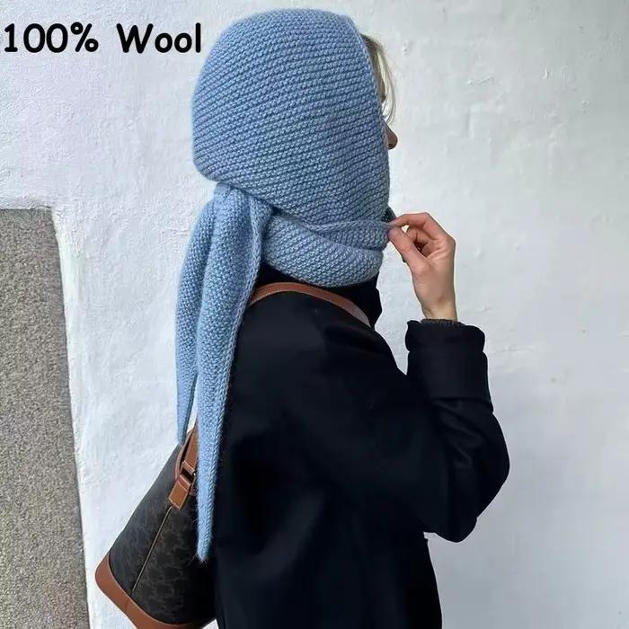Grande Echarpe Sophie 100% Laine Mode et Chaleur Polyvalente Pour Femmes Occasions Décontractées Hiver Chapeau Capuche Bomber