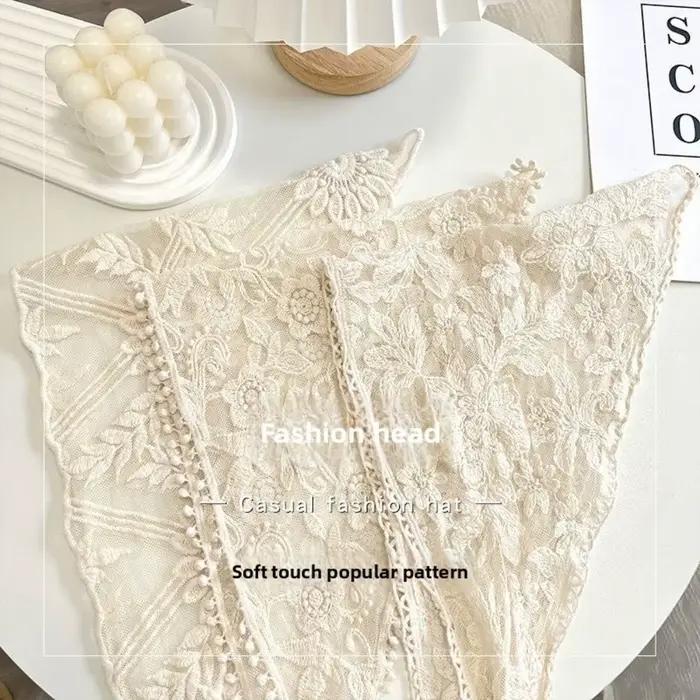 Foulard Vintage en Dentelle Ajourée Style Ferme Française Polyvalent pour Femmes Occasions Spéciales Plage Soirées Chic