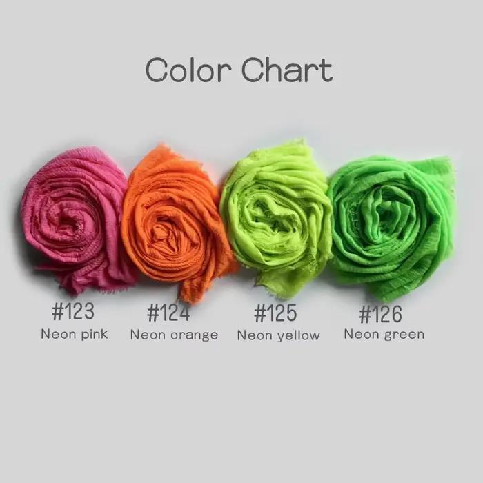 Écharpe Néon aux Couleurs Passionnantes, Turban Uni Effet Bulle, Foulard Plissé pour Femme, Voile Ondulé, Châle Irisé, Écharpe de Soirée