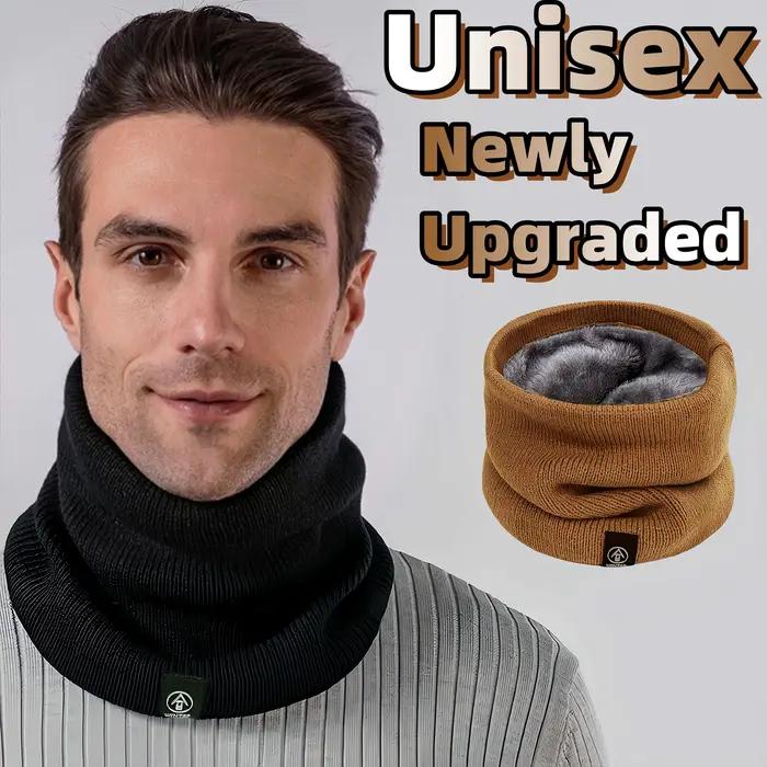 Cache-cou en polaire épaisse d'hiver design doux couleur unie unisexe pour activités de plein air et usage quotidien gris noir