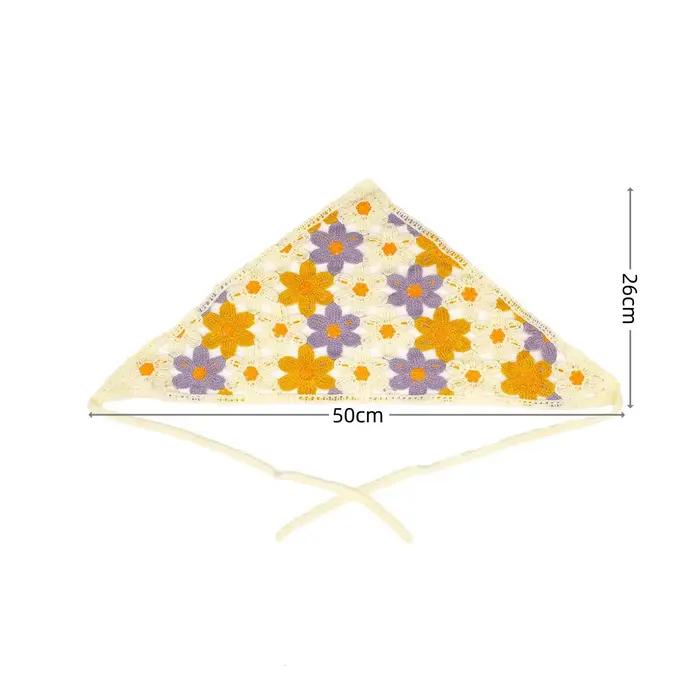 1 pièces foulard de cheveux pour femmes à la mode doux style rustique tricoté fleur