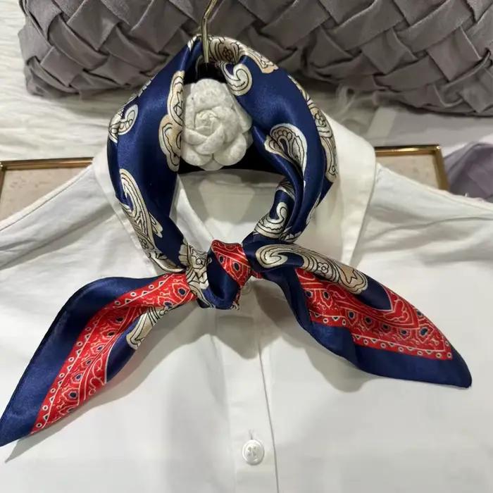 Foulard en soie de mûrier BYSIFA avec motif paisley pour femmes élégantes et modeuses pour toutes les saisons et occasions décontractées