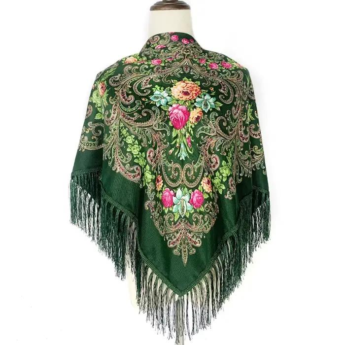 Foulard Carré Russe Imprimé Floral pour Femme