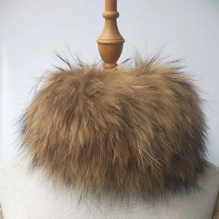 Écharpe en fourrure de raton laveur pour femmes, hiver chaud, solide, élégante et confortable pour toutes les occasions spéciales
