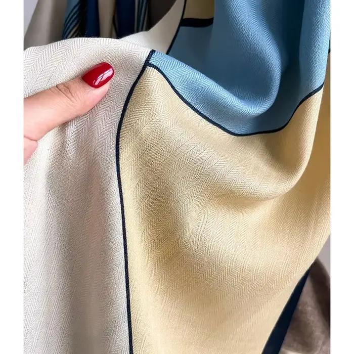 Luxury Brand Scarf Wool Cotton Shawl Lady Wrap Large Pashmina Hijab Headband Scarves Autumn Winter Bufanda Foulard
