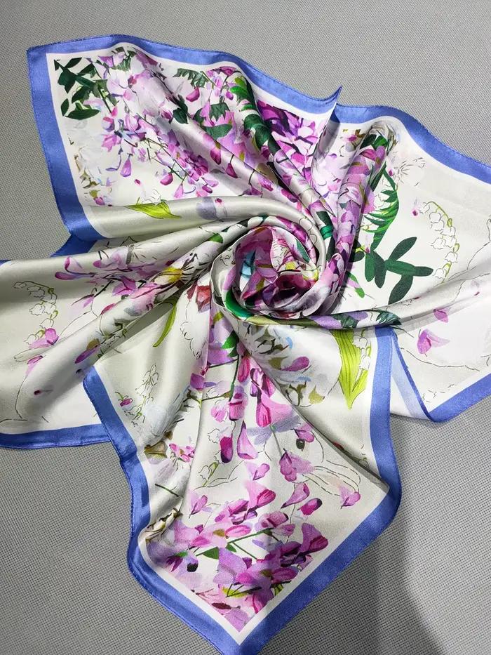 Écharpe carrée Mulberry Rabbts pour femmes